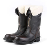 剩余物资 意大利警察靴子 冬季保暖防护羊毛内衬长筒靴 铁血君品